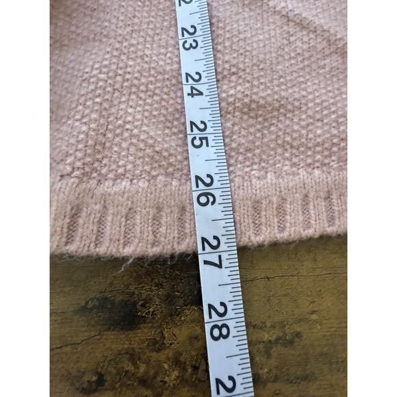 Ann Taylor Loft Women Bobble Pink Modern Poncho Sweater Wool Blend M/L Knit - Picture 8 of 8
